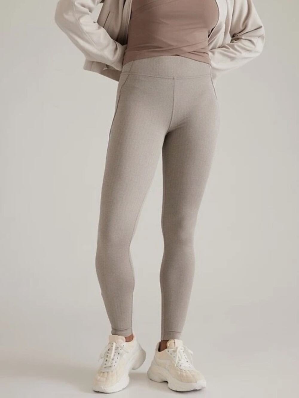 ATHLETA Delancey Skyline Tight S Small | Herringbone Grey Texture #824993